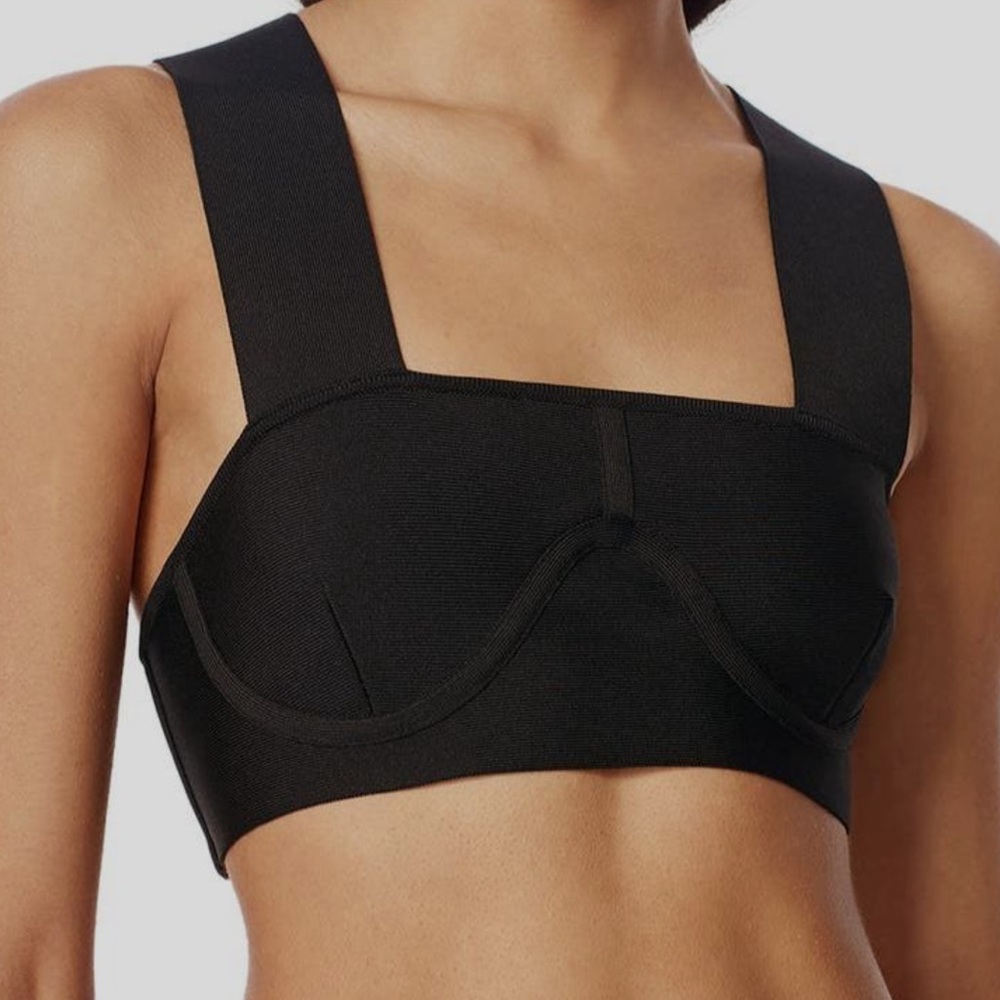 NWT Herve Leger Bandage Cross Back Crop Top XL